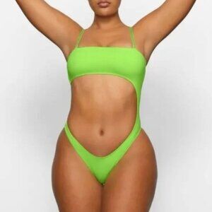SKIMS Recycled Swim Strapless Monokini (Neon Green) XL
